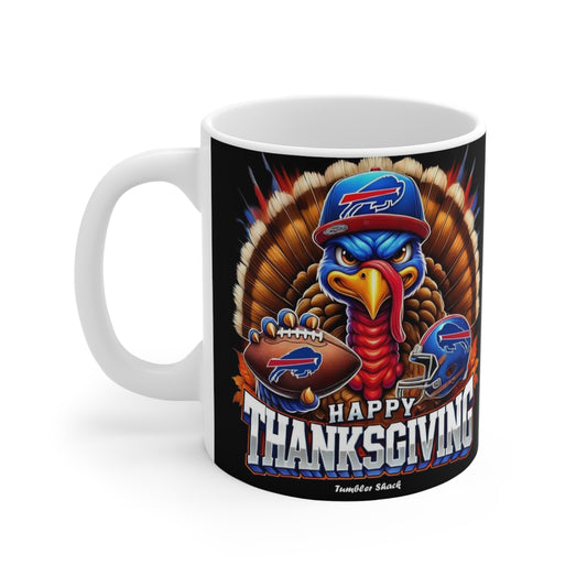 Thanksgiving Turkey Football Mug – Happy Thanksgiving Buffalo Fan 11oz