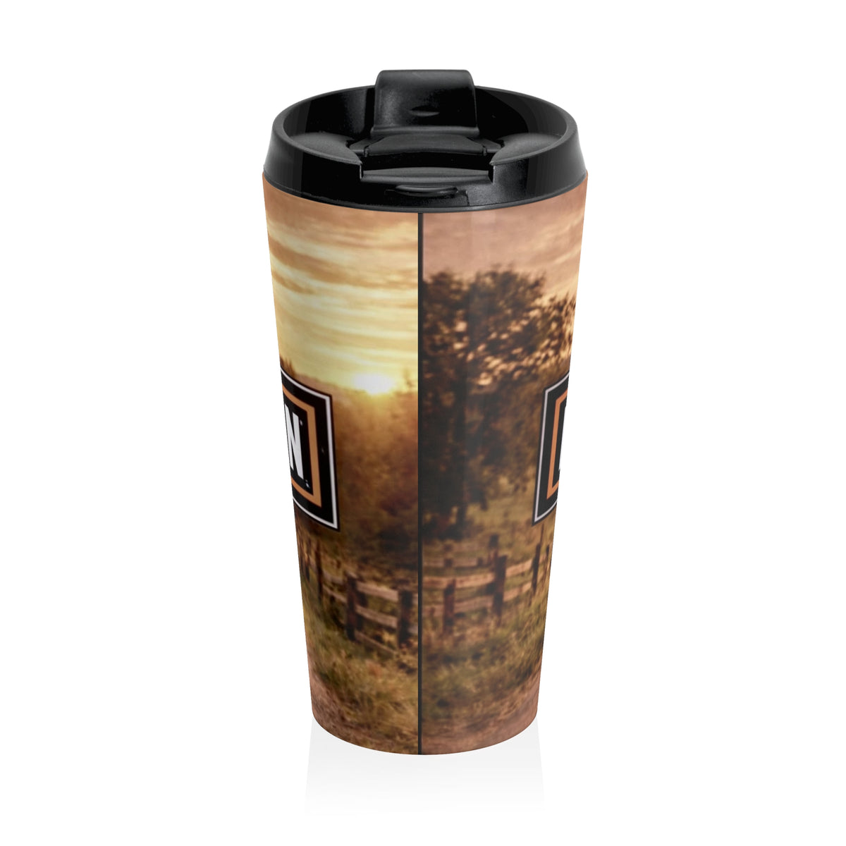 Travel Mug — Vintage Harley-Davidson Logo Sunset Stainless Steel Tumbler