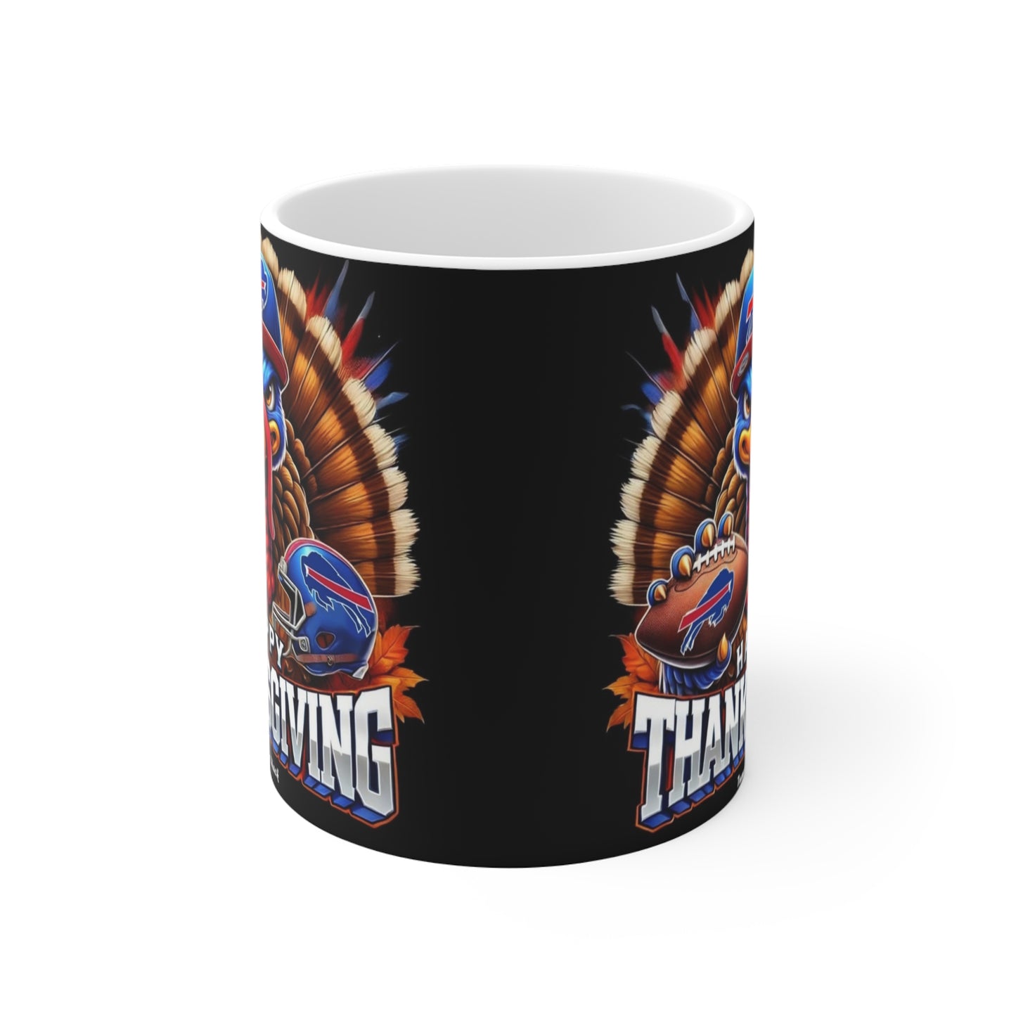 Thanksgiving Turkey Football Mug – Happy Thanksgiving Buffalo Fan 11oz