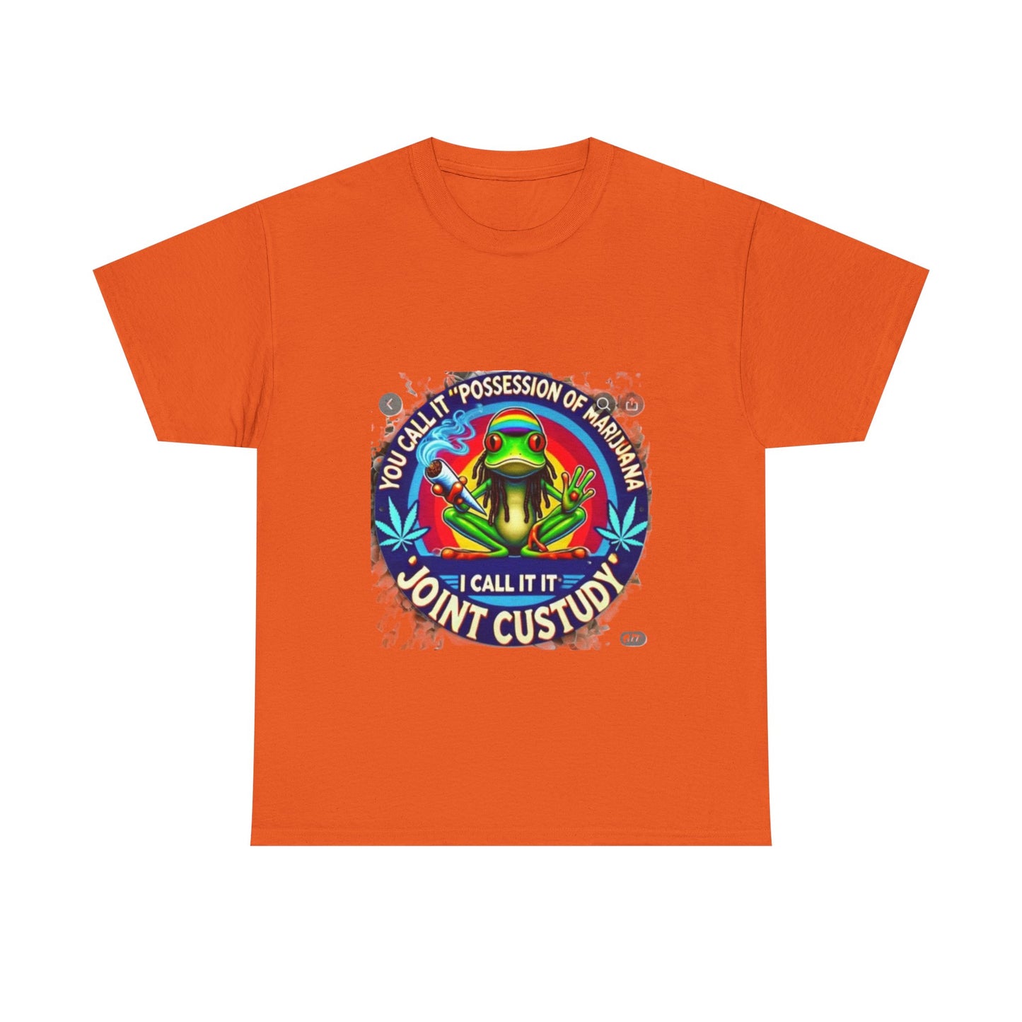 Joint Custody Frog T-Shirt — Funny Cannabis Graphic Tee (“You Call It Possession I Call It Joint Custody”)