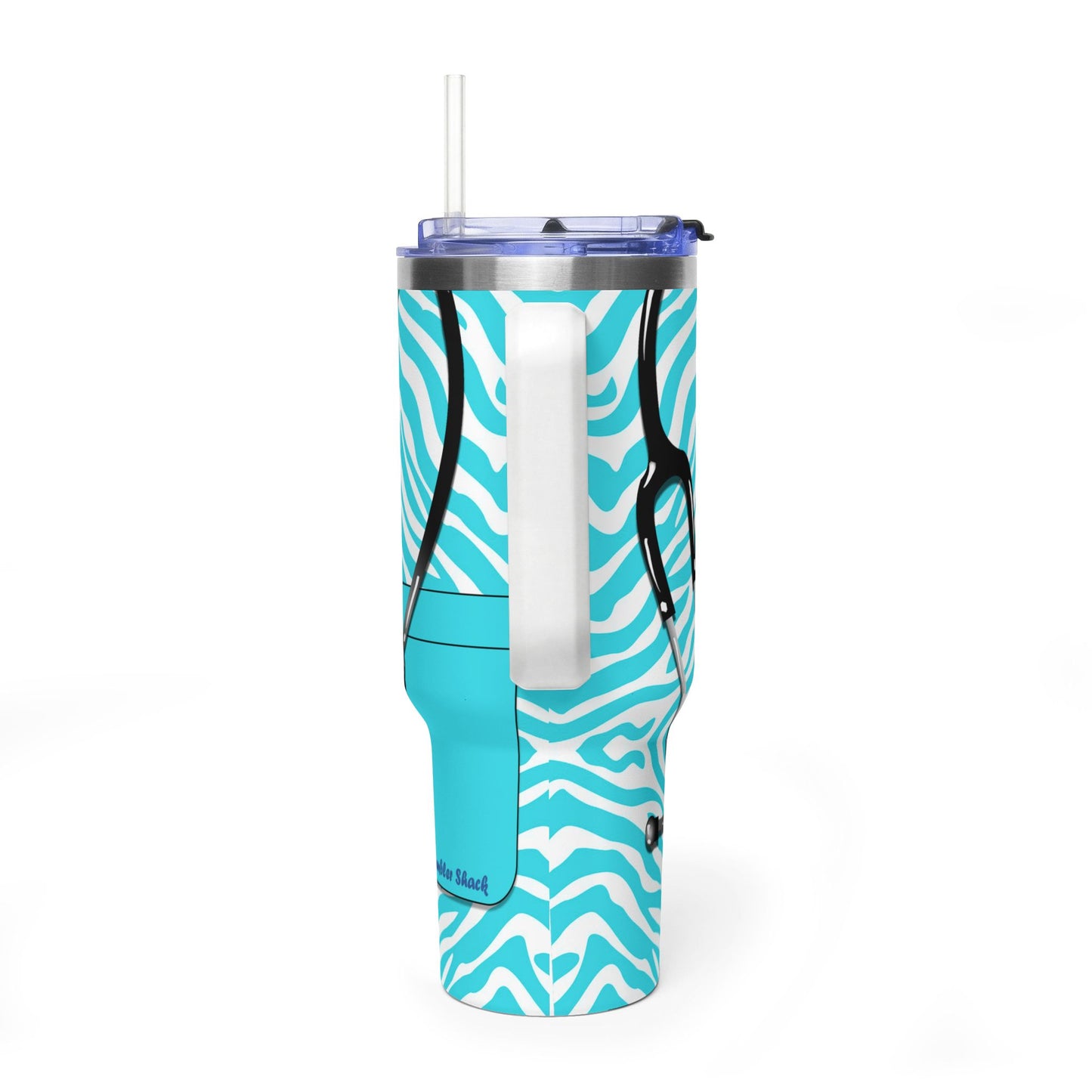 40oz Thermal Tumbler – Teal Zebra Stethoscope Design