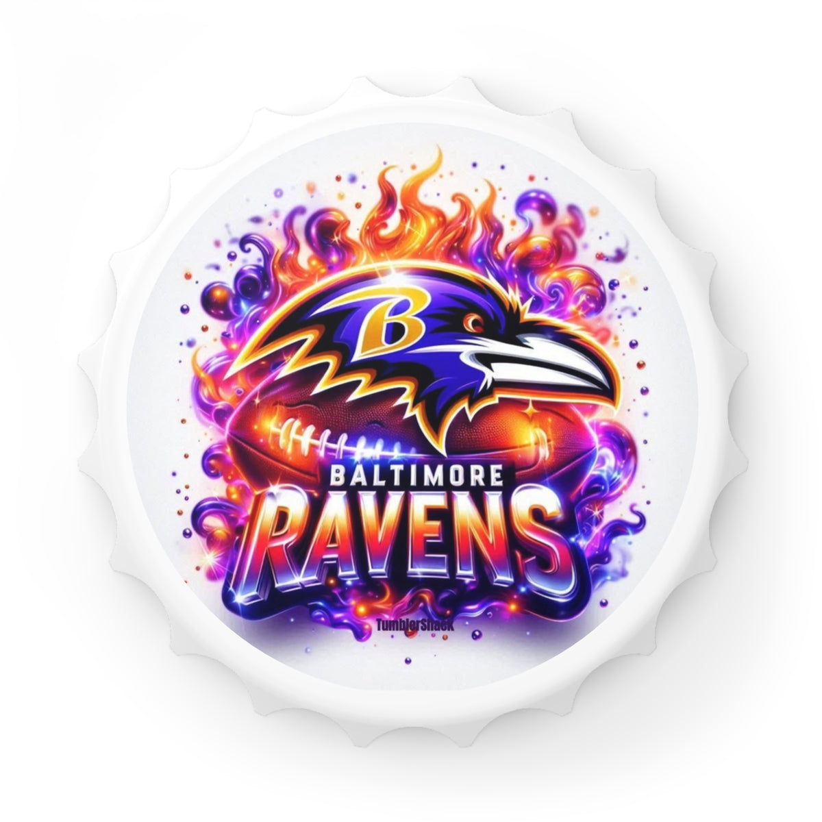 Baltimore Ravens Flame Logo Bottle Opener — NFL Team Bar Tool