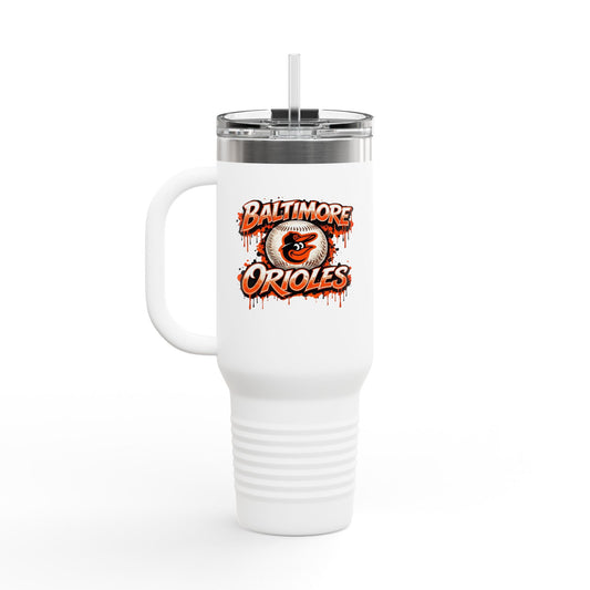 Baltimore Orioles 40oz Insulated Travel Mug — Team Logo, Spill‑Resistant Tumbler