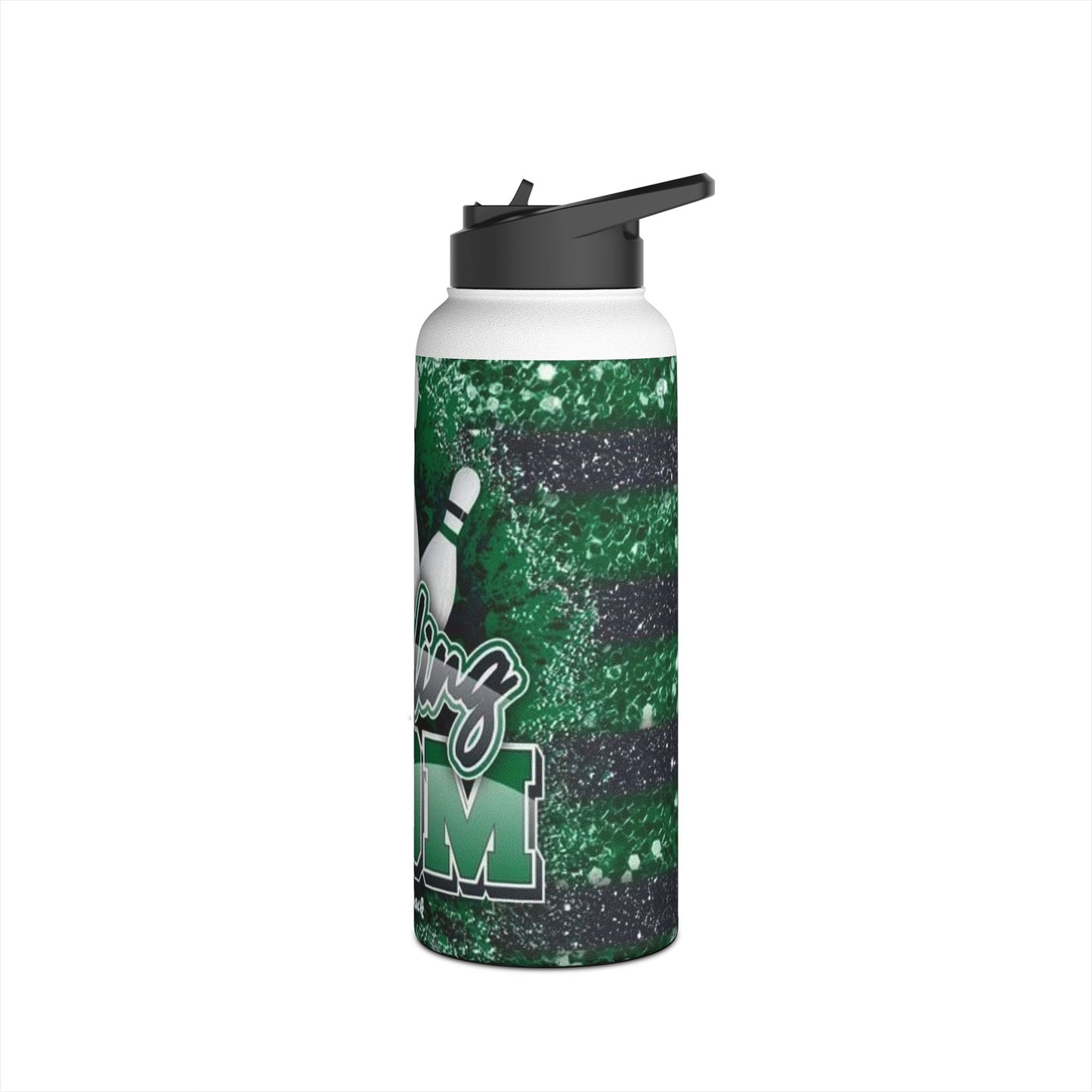 Bowling Mom Stainless Steel Water Bottle — Insulated Sports Bottle with 'Bowling Mom' Graphic