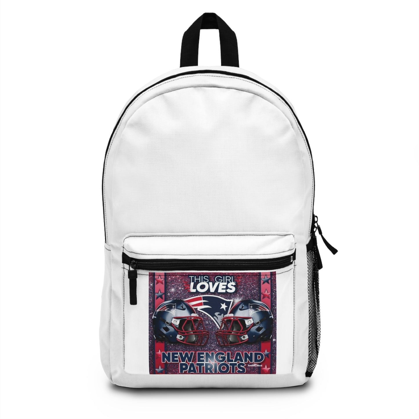 New England Patriots Fan Backpack - 'This Girl Loves' Football Helmet Design