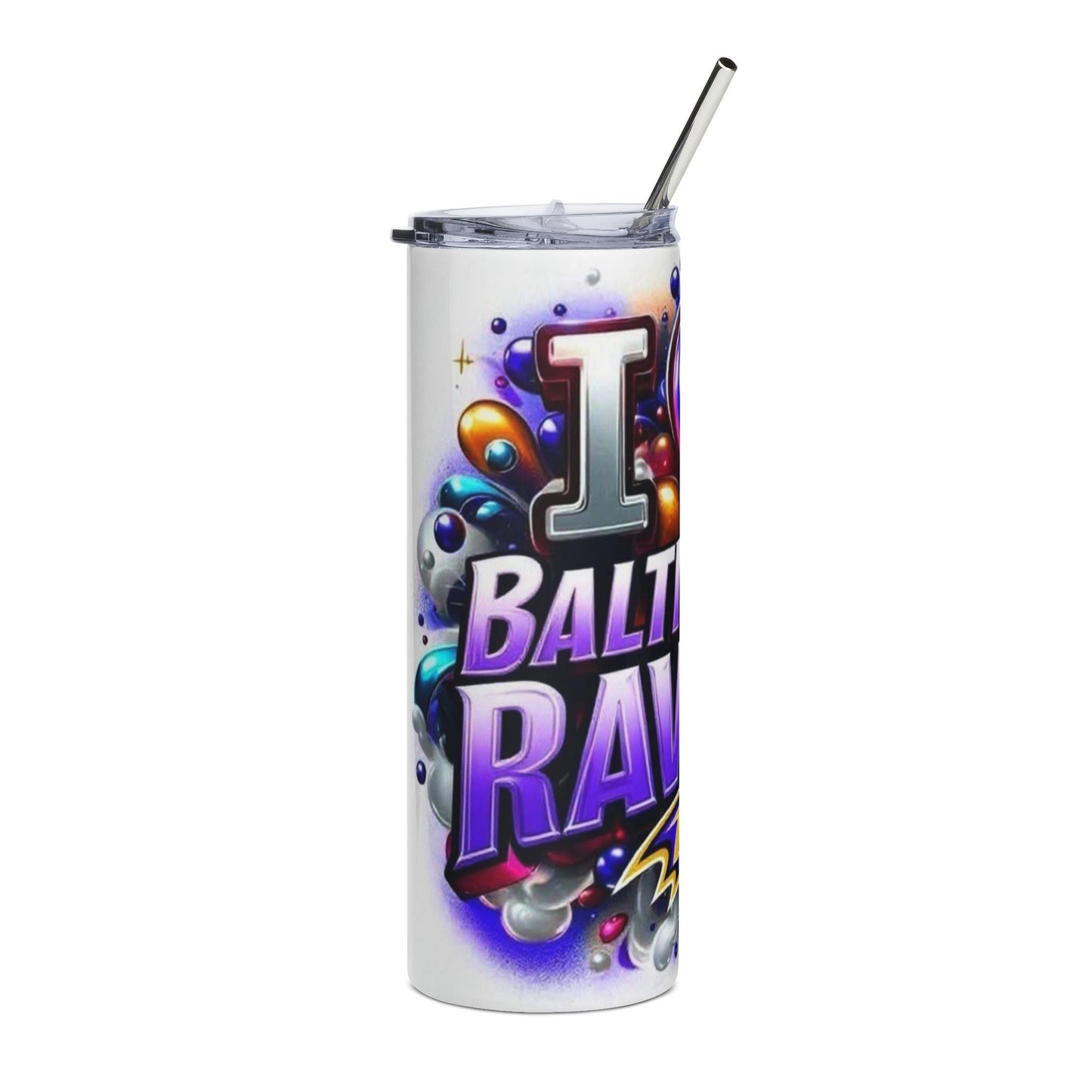 I Love Baltimore Ravens 20oz Stainless Tumbler — NFL Team Travel Cup