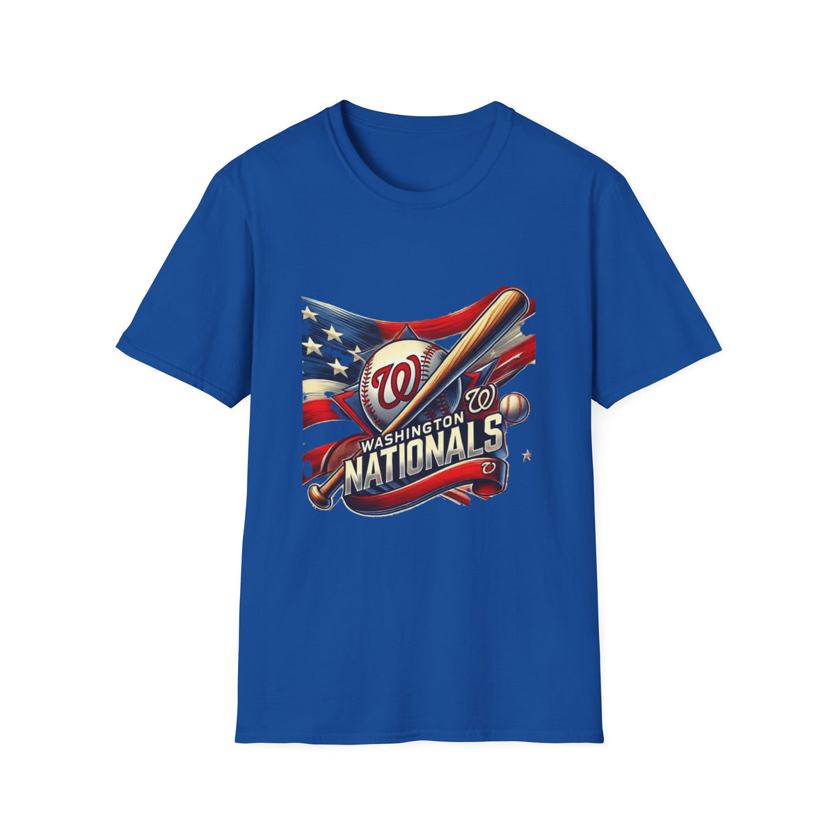 Washington Nationals Baseball T-Shirt — Patriotic Bat & Flag Logo Tee