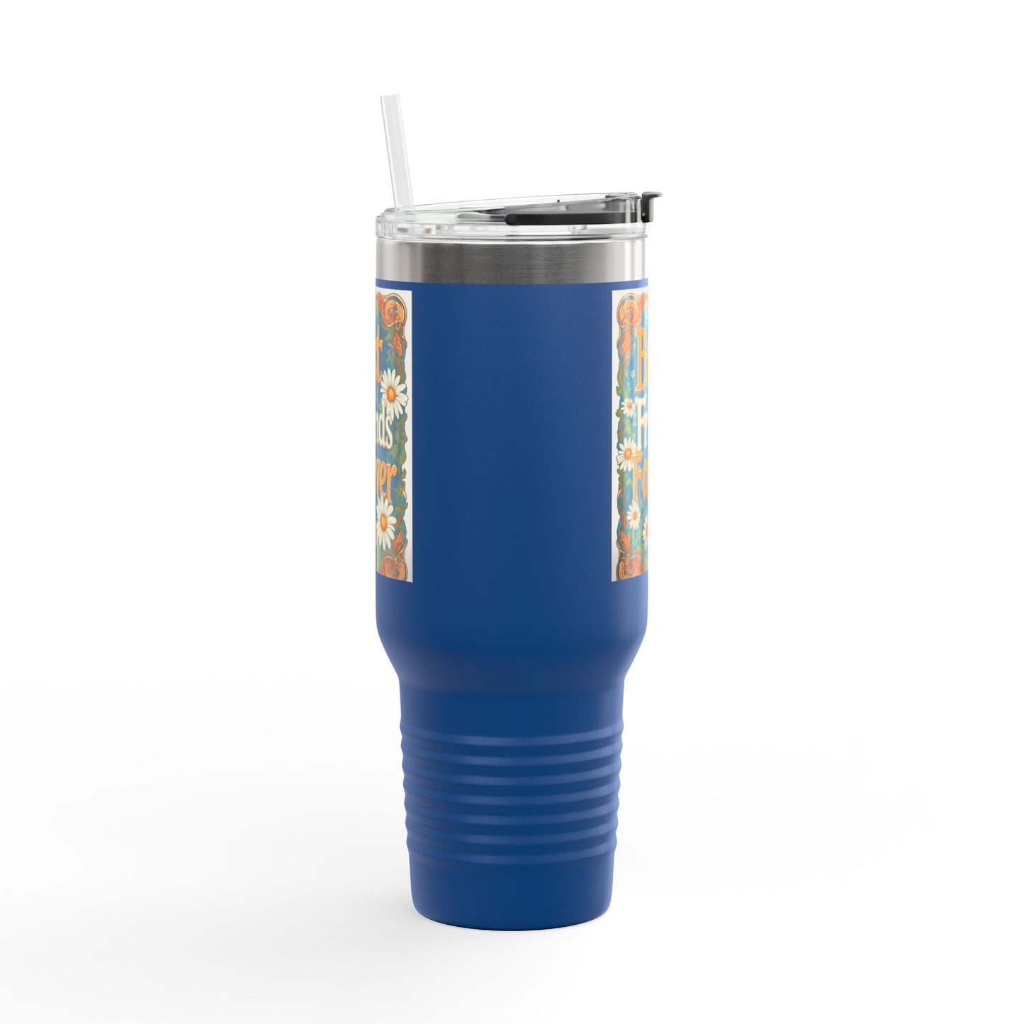 Best Friends Forever 40oz Insulated Travel Mug — Daisy Floral Friendship Tumbler
