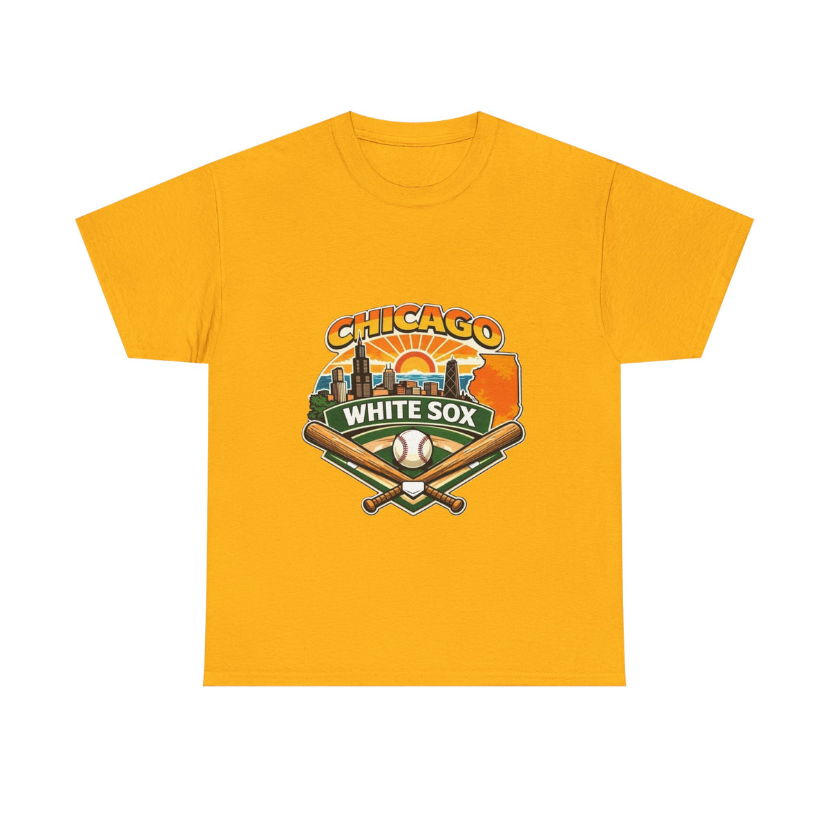 Chicago White Sox Baseball Tee — Vintage City Skyline Design