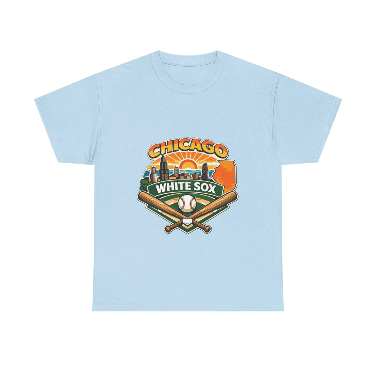 Chicago White Sox Baseball Tee — Vintage City Skyline Design