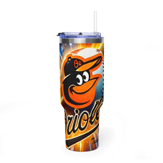 Baltimore Orioles 40oz Vacuum Tumbler — Patriotic Team Logo Travel Mug