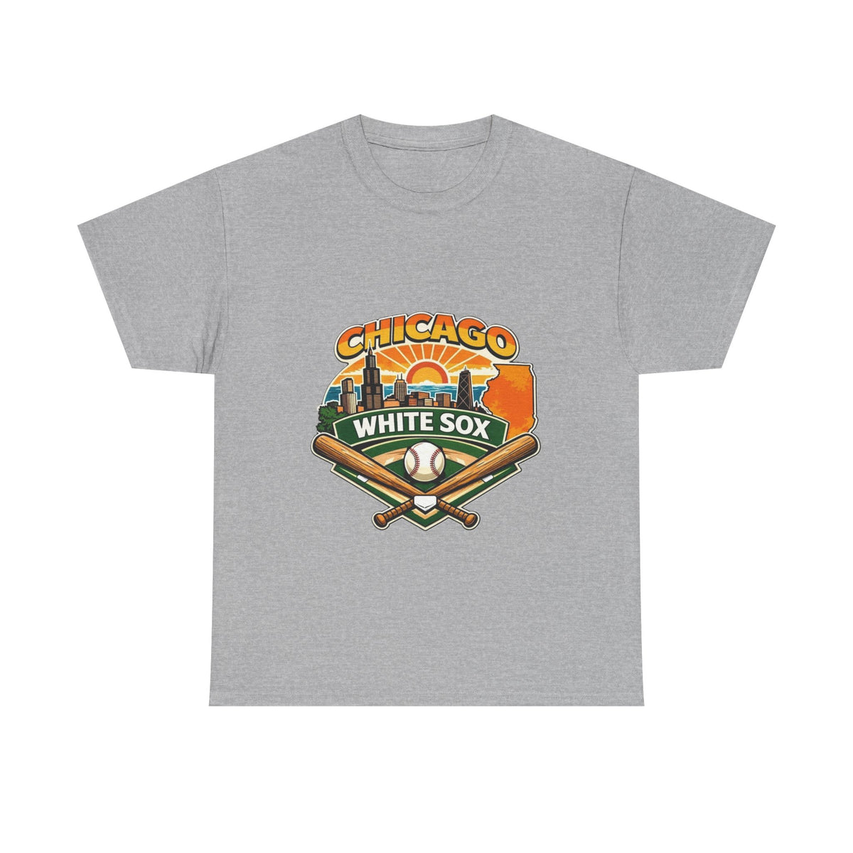 Chicago White Sox Baseball Tee — Vintage City Skyline Design