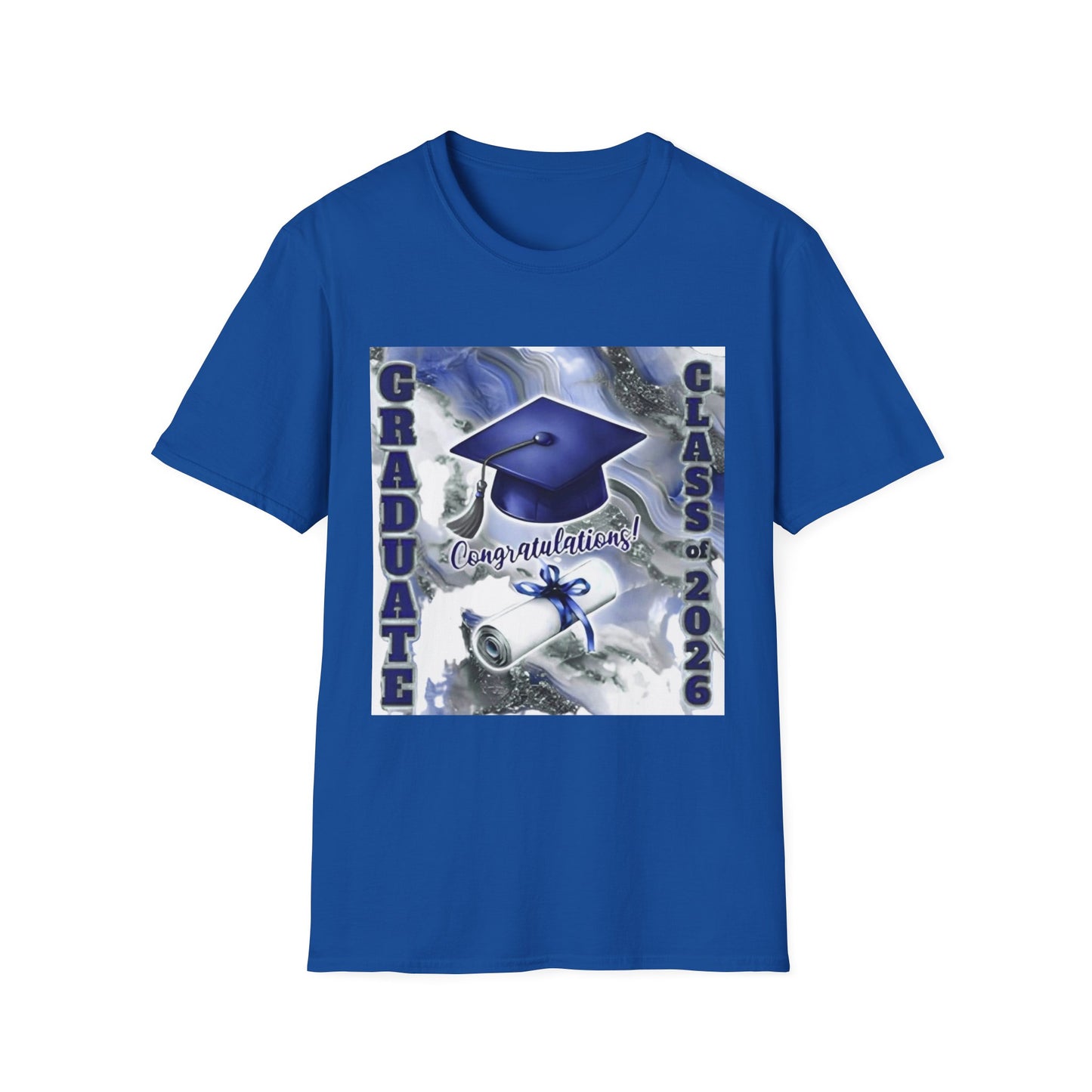 Graduation Class 2026 T-Shirt – Congratulations Cap & Diploma Design