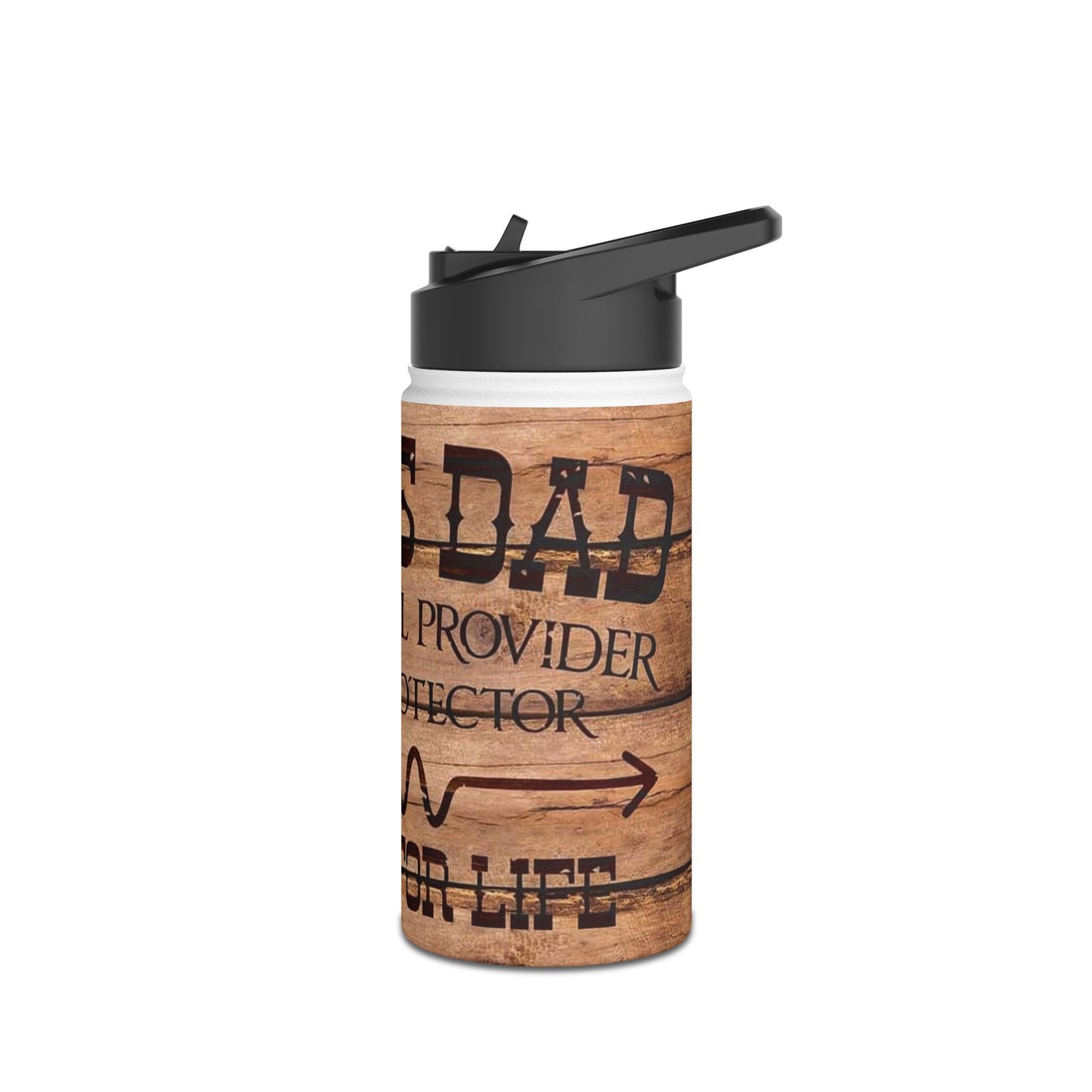 Rustic Veteran Dad Stainless Steel Water Bottle — 'Bonus Dad' Military Tribute