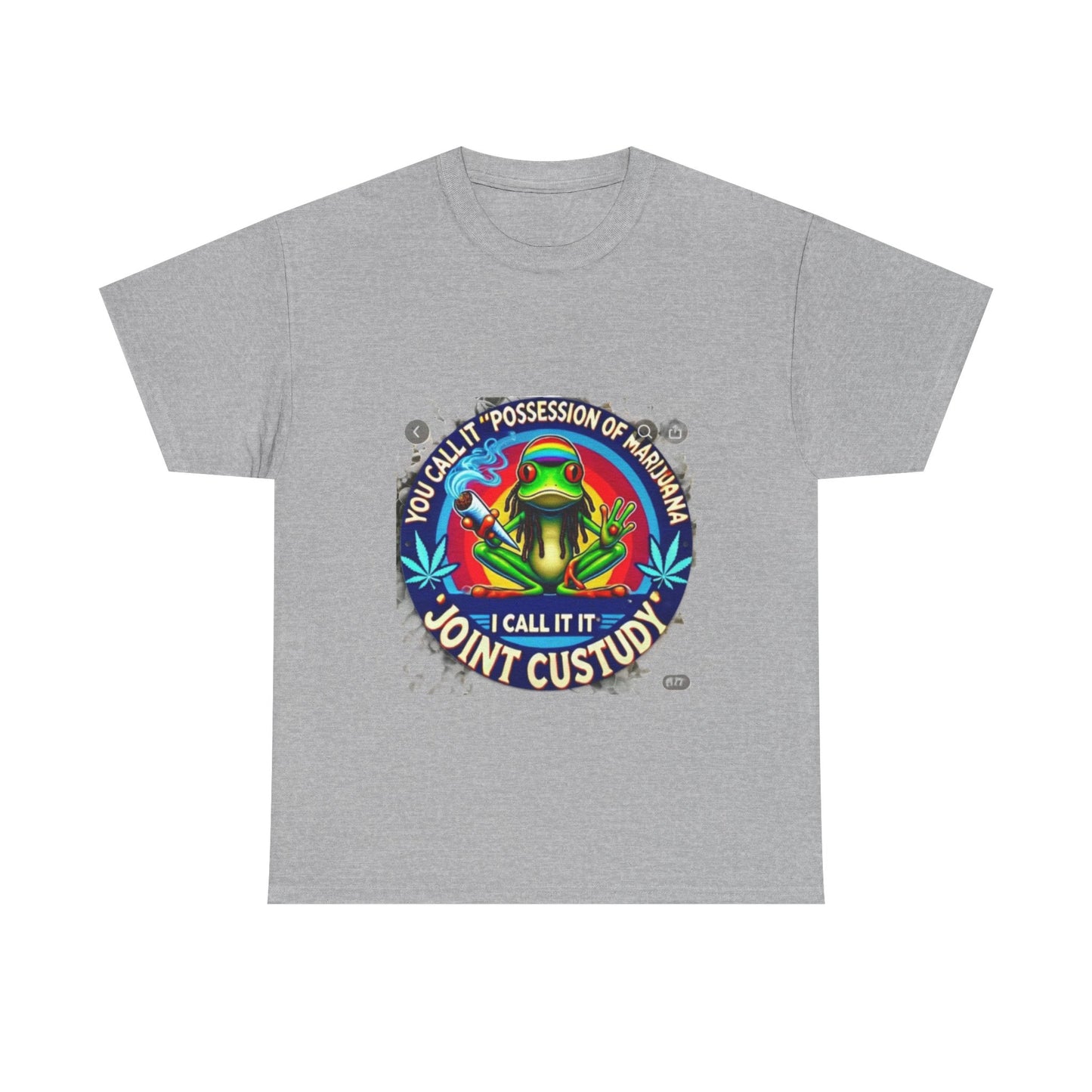 Joint Custody Frog T-Shirt — Funny Cannabis Graphic Tee (“You Call It Possession I Call It Joint Custody”)