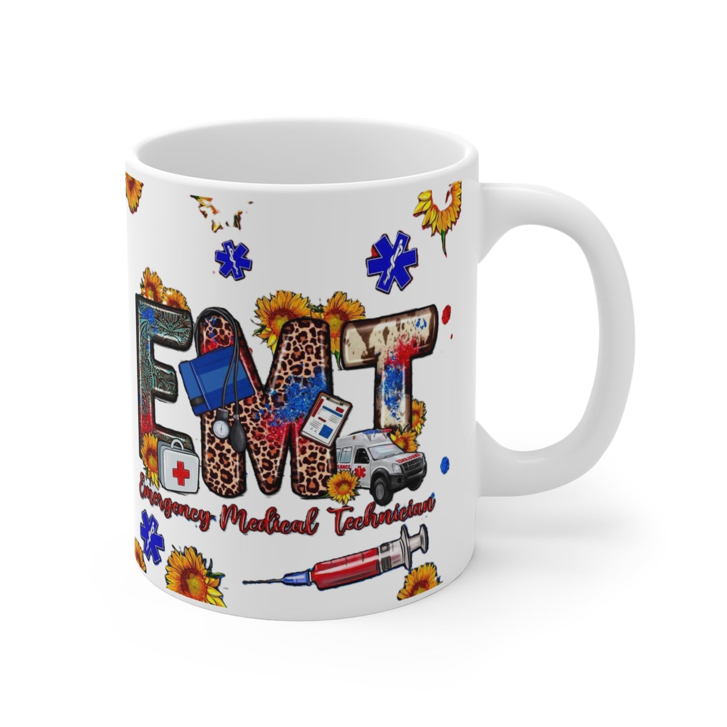 EMT Floral Rescue 11oz Coffee Mug – Emergency Medical Technician Gift